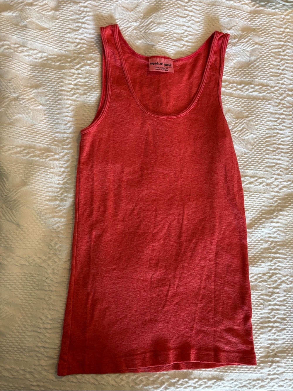 Michael Stars Coral-Red Scoop Neck Tank